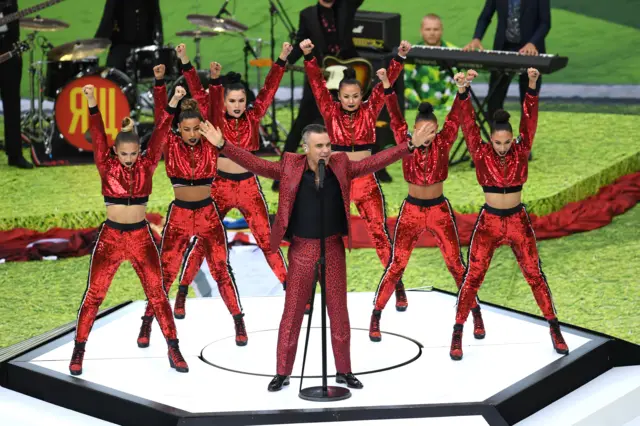 Robbie Williams performs