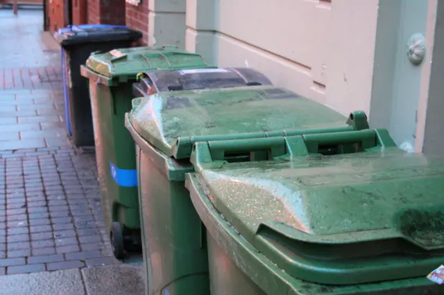 Bins in a row