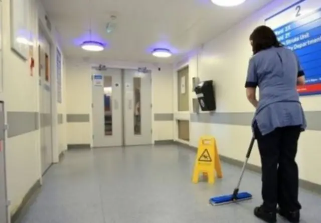 Mopping ward floor