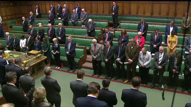 MPs observing a minute's silence for Grenfell Tower