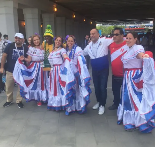 Fans outside the Luzhniki Stadium