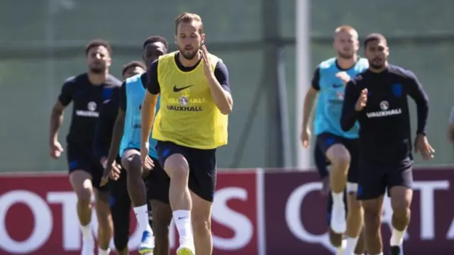 England players at their World Cup training camp in Zelenogorsk, Russia