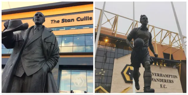 Stan Cullis and Billy Wright bronzes