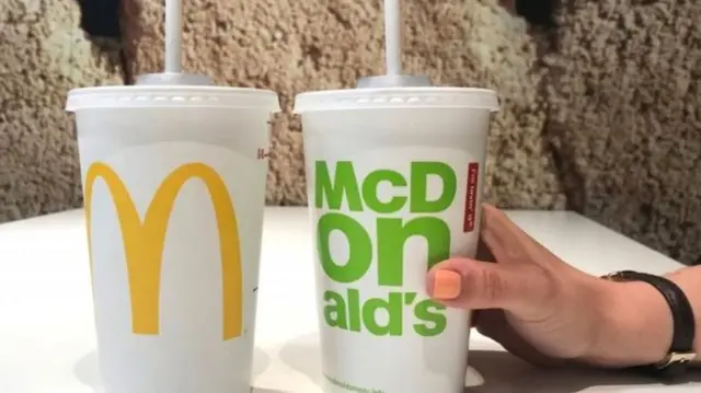 McDonald's drink cups with straws