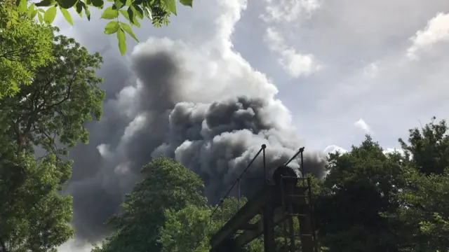 Huge plume of smoke