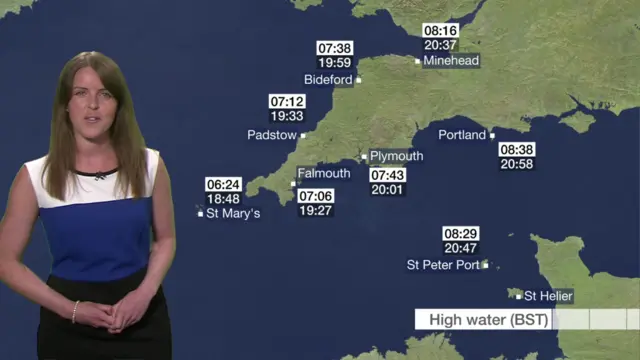 high tide map for Devon and Cornwall