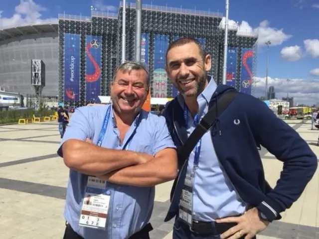 Jonathan Pearce (left) and Martin Keown