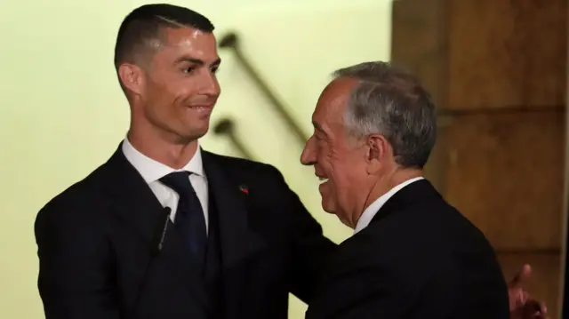 Cristiano Ronaldo and Marcelo Rebelo de Sousa