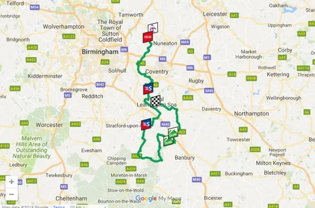 Women's Tour route