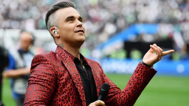 Robbie Williams at the opening ceremony