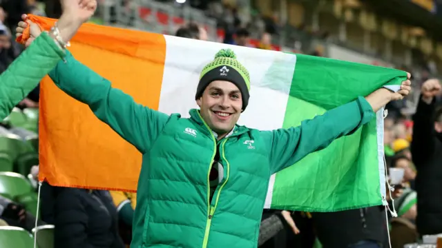 An Irish fan before kick off