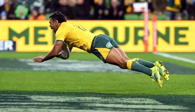 Kurtley Beale goes over