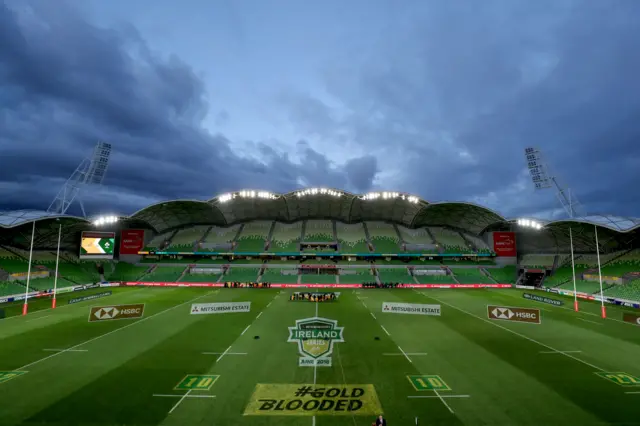 A view of AAMI Park ahead of the game between Australia and Ireland