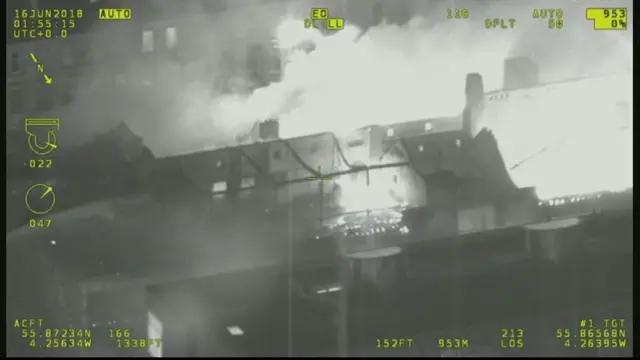 Aerial view of fire