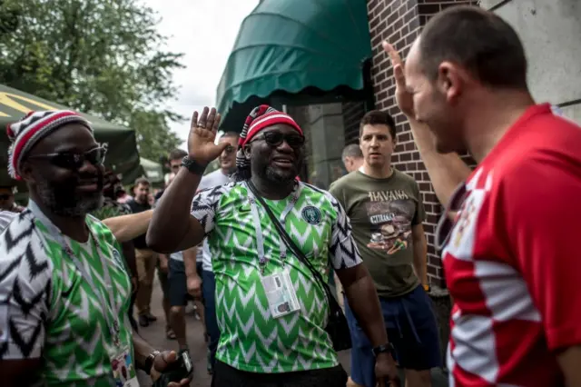 Nigeria and Croatia fans