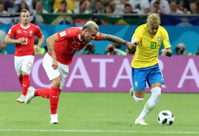 Valon Behrami and Neymar