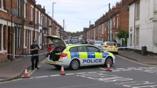 Police in Burder Street, Loughborough