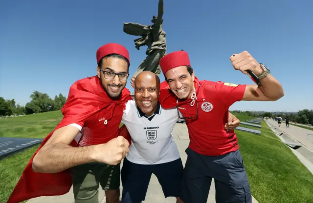 England and Tunisia fans