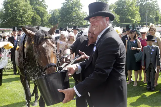 Lady Aurelia and trainer Wesley Ward