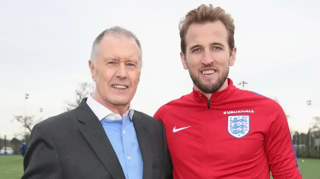 Sir Geoff Hurst and England captain Harry Kane