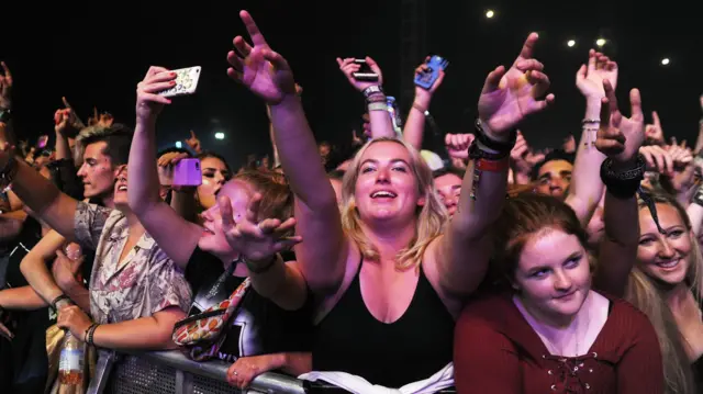 Music fans at Reading Festival