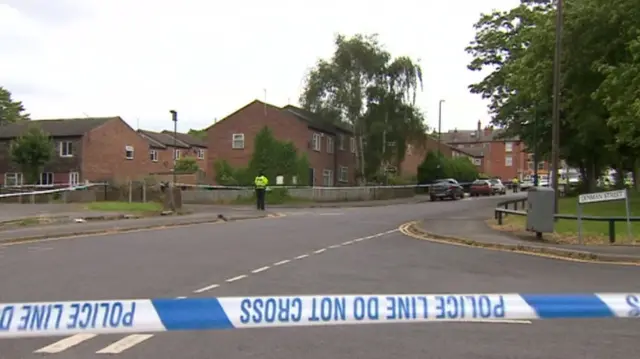 A cordon on around Ronald Street in Radford, Nottingham