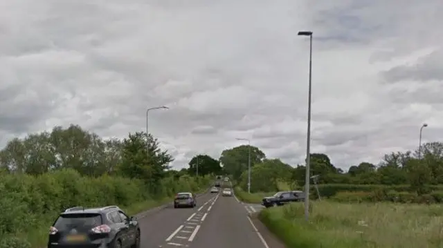 The A530 Middlewich Road at junction with College Lane