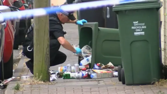 Police in Burder Street, Loughborough