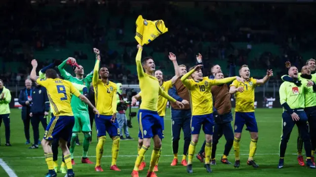 Sweden celebrate