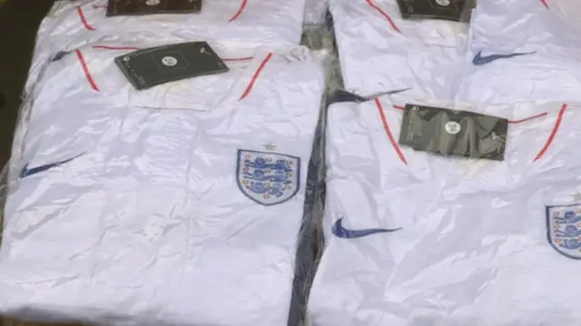 Fake England football shirts