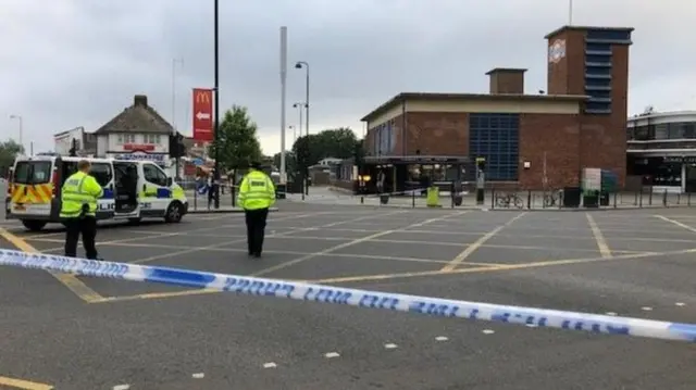 Crime scene outside Turnpike Lane Tube station