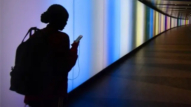 Young woman in silhouette