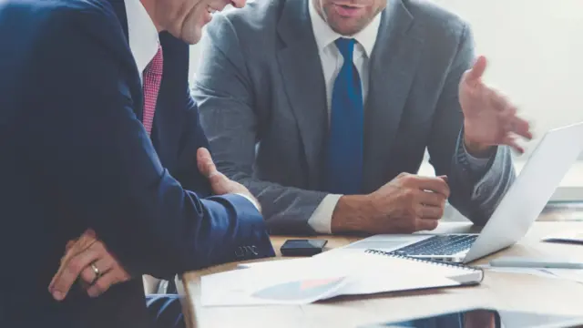 Two men in a meeting