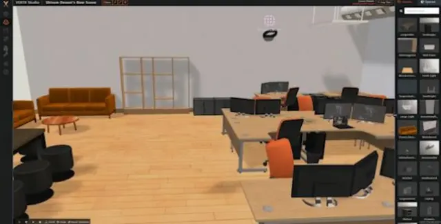 A virtual office where you can put in your own furniture to see what it looks like.