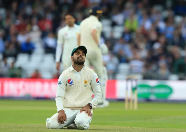 Shadab Khan reacts