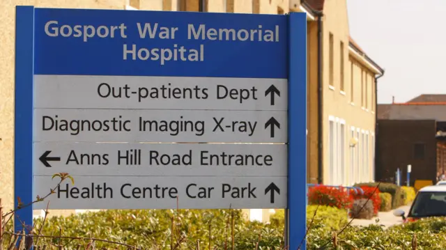 Gosport hospital sign