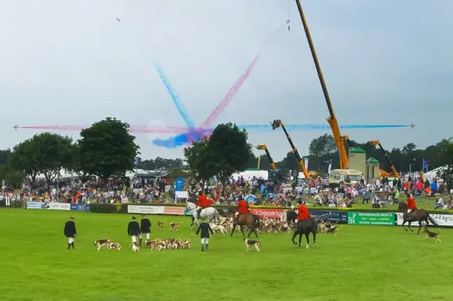 Red Arrows over showground