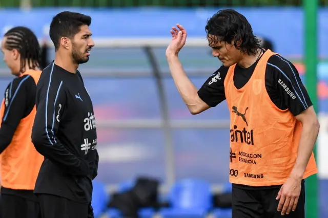 LKuis Suarez and Edison Cavani