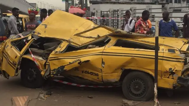 A smashed car