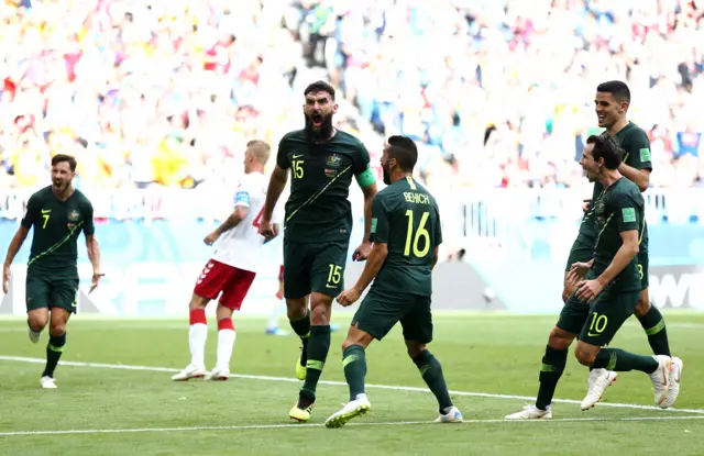 Mile Jedinak celebrates