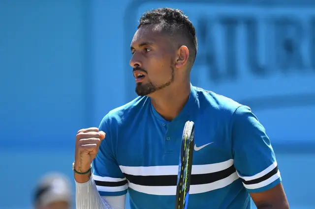 Kyrgios celebrates