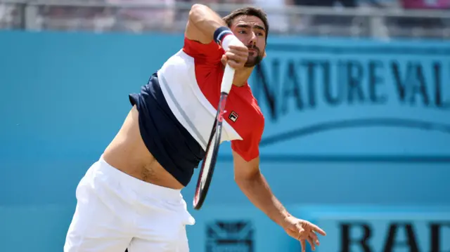 Cilic serves to Kyrgios in the first set