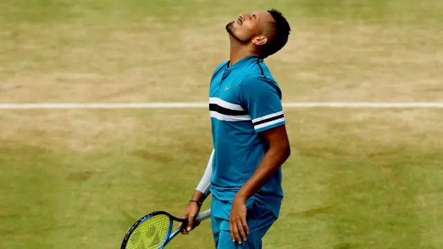 Kyrgios shows his frustration