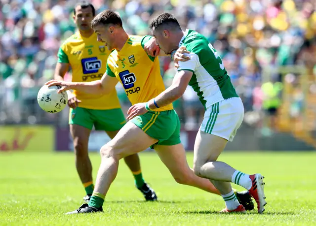 Action from the Ulster final between Donegal and Fermanagh