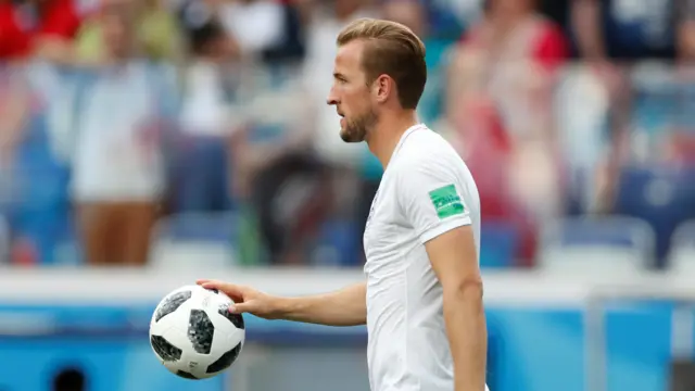 Harry Kane with the match ball