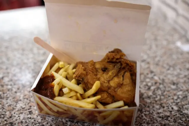 Fried chicken and chips