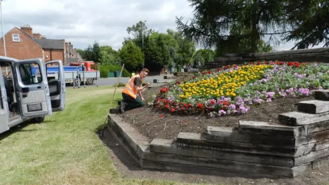 Work on one of the displays