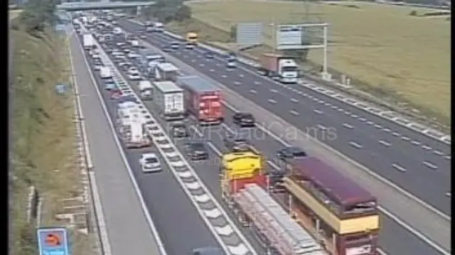 Traffic building on the M1