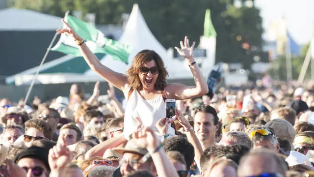 The crowd at the Isle of Wight Festival