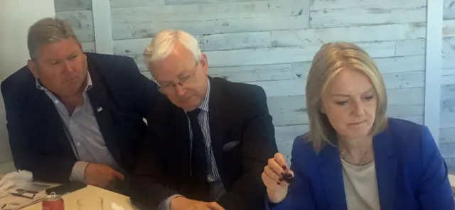 Dr Ian Kelly, Martin Vickers and Liz Truss